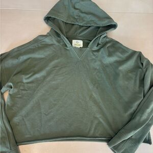 Offline Green Cropped Hoodie Sweatshirt